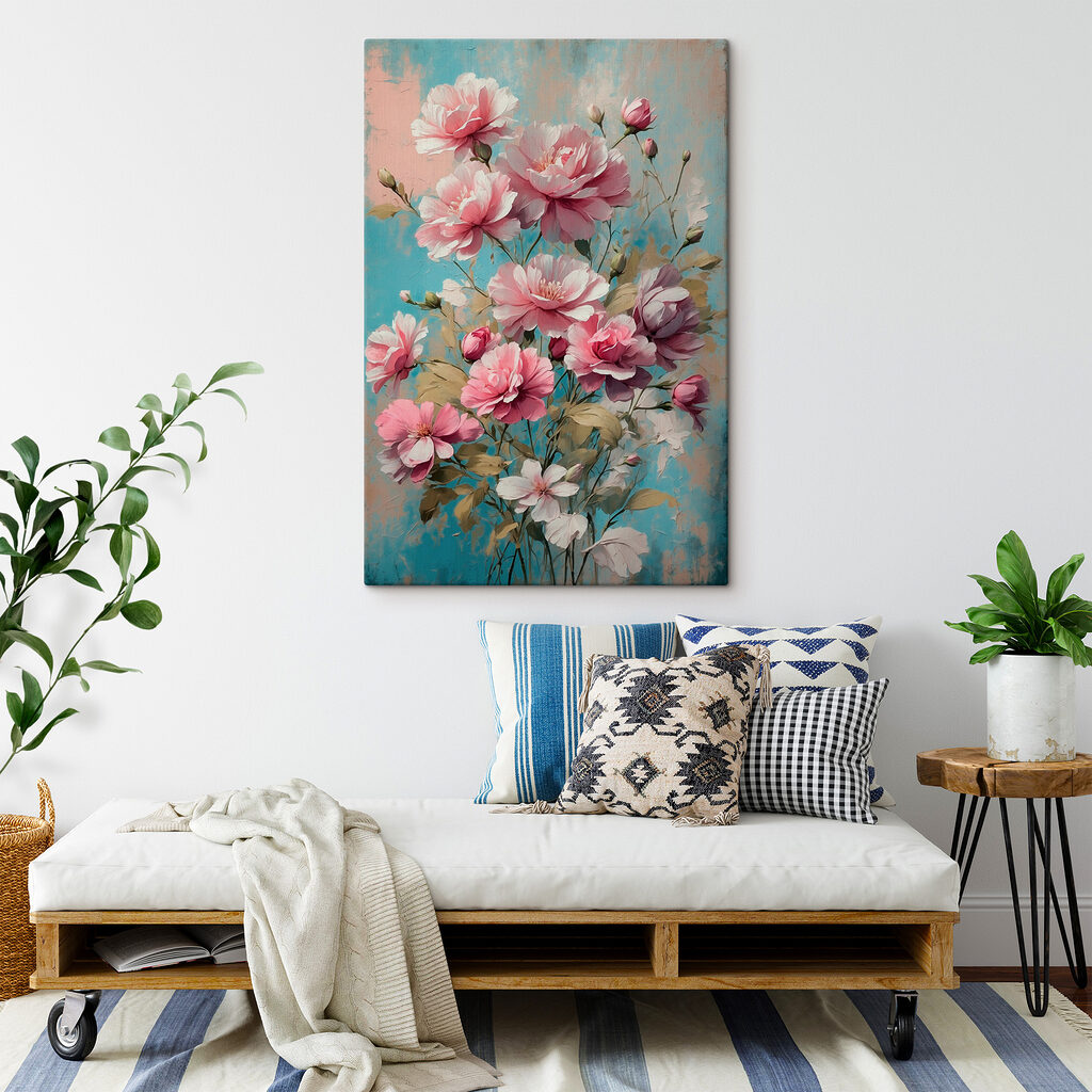 Painting of pink flowers Painting of pink flowers