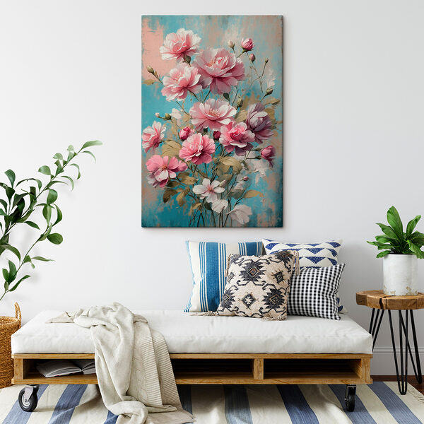 Painting of pink flowers Painting of pink flowers