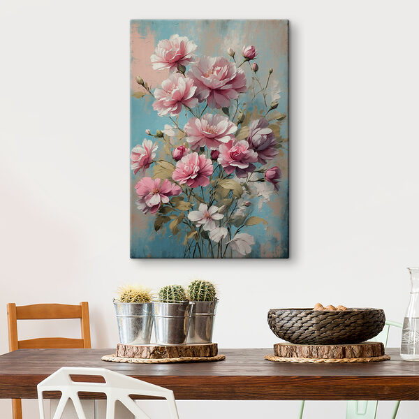 Painting of pink flowers Painting of pink flowers