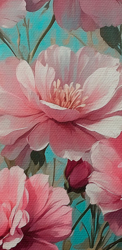 Painting of pink flowers Painting of pink flowers