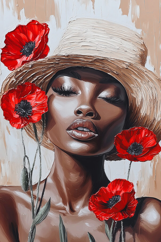 Woman with flowers in her hair