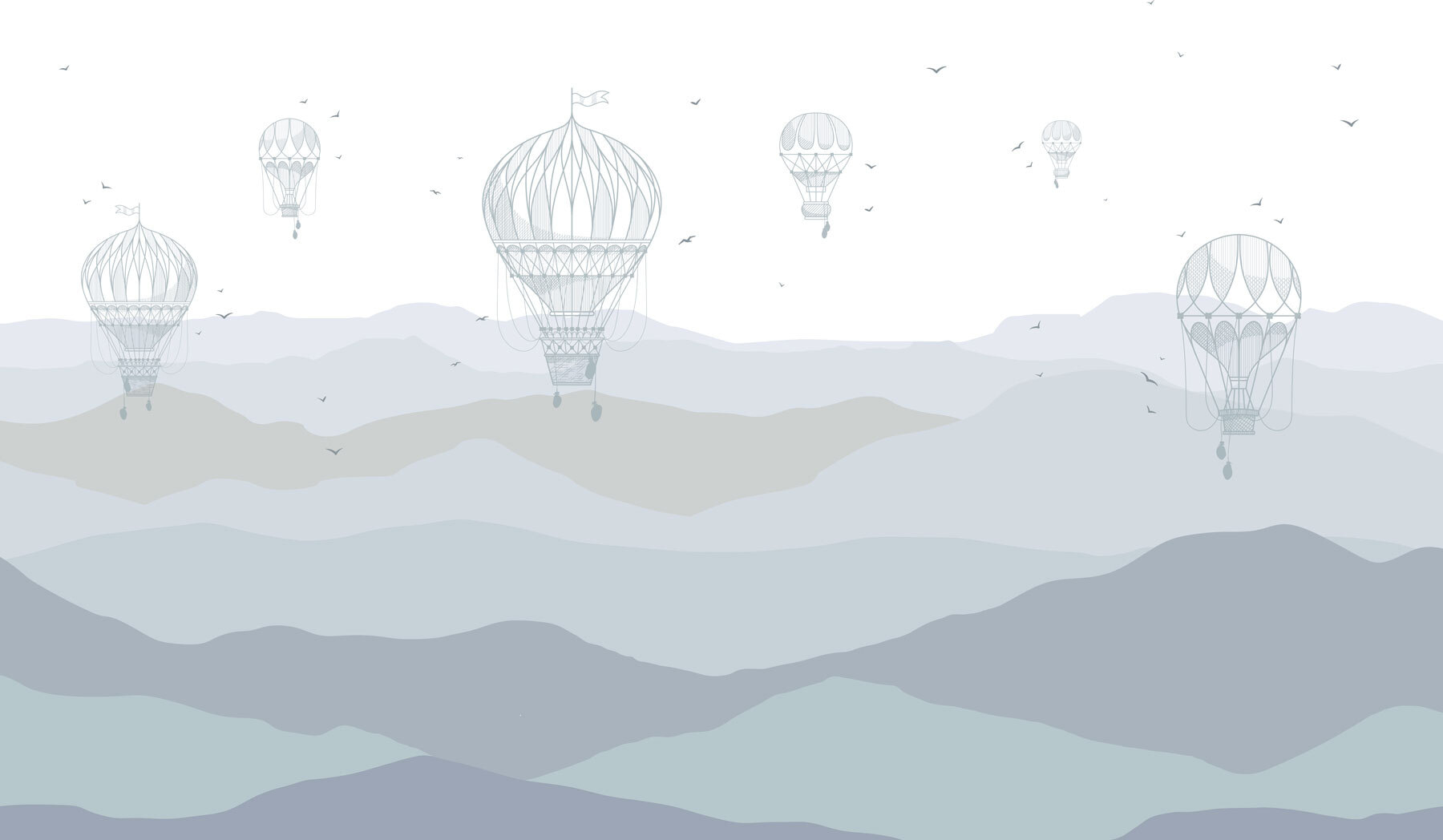 Group of hot air balloons in the sky