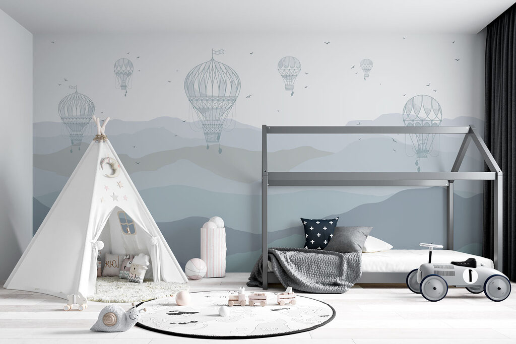 Group of hot air balloons in the sky