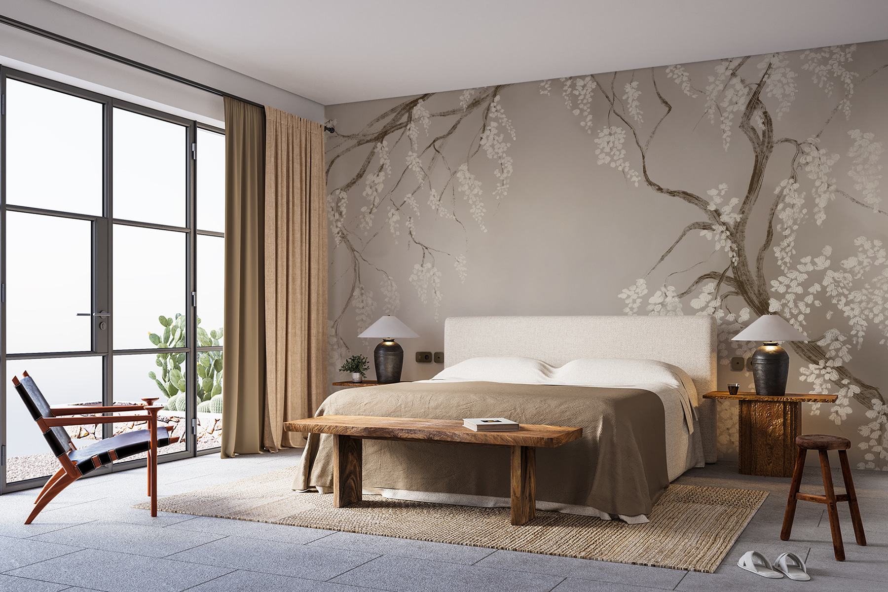 Tree branch with white flowers Tree branch with white flowers