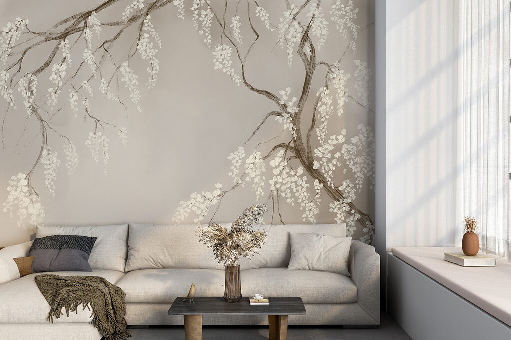 Tree branch with white flowers Tree branch with white flowers