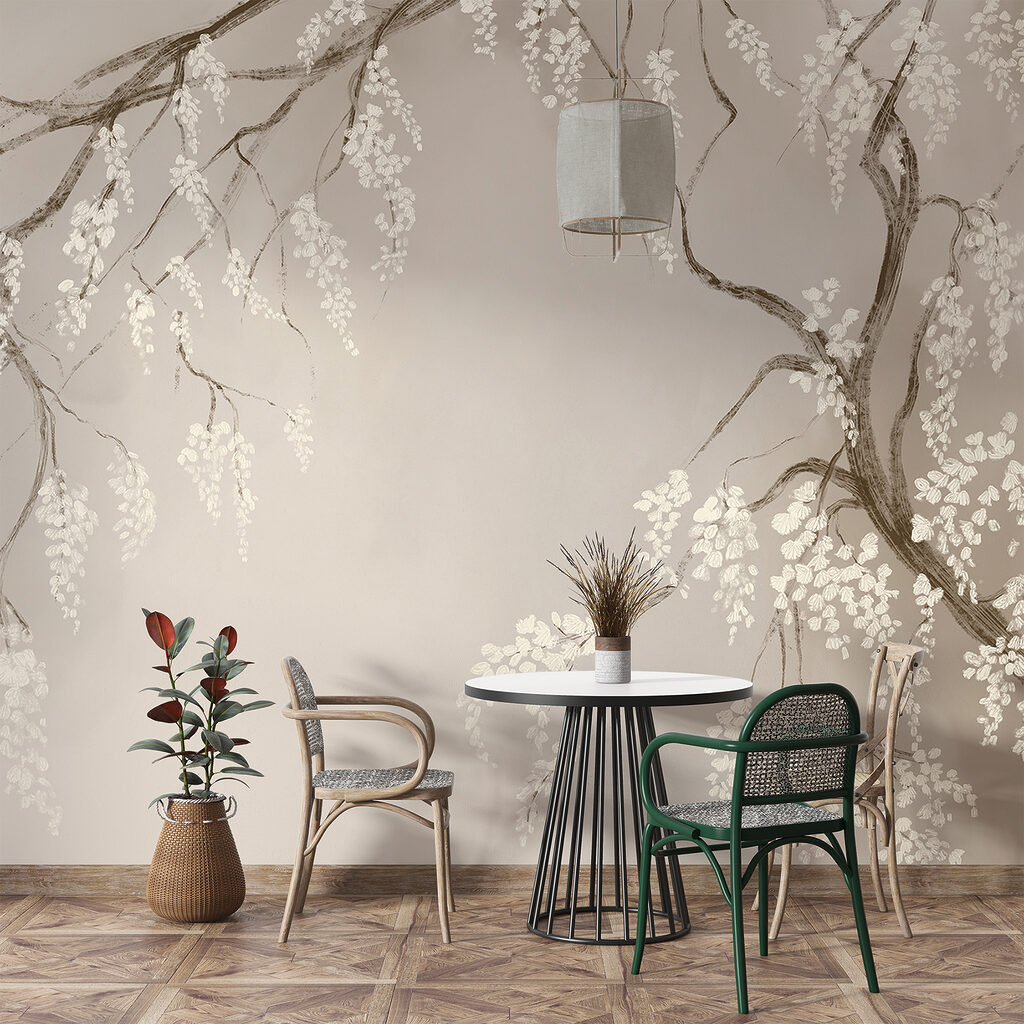 Tree branch with white flowers Tree branch with white flowers