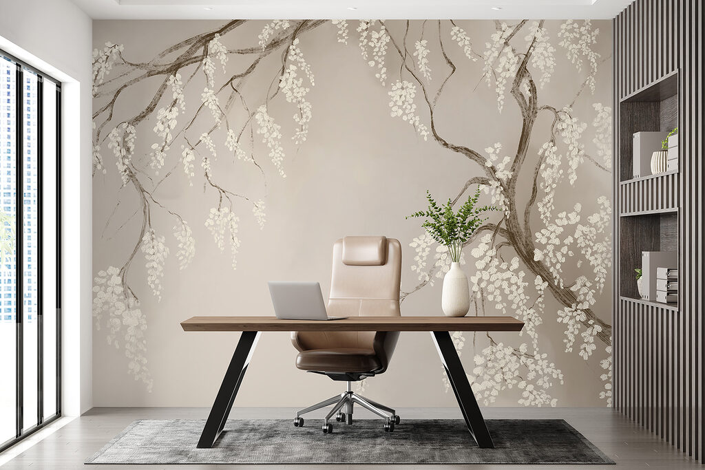 Tree branch with white flowers Tree branch with white flowers