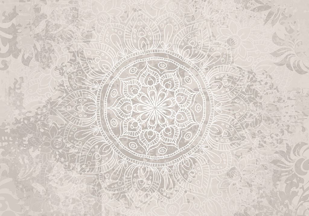 Fehér és szürke mandala Fehér és szürke mandala