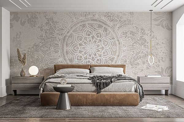 Fehér és szürke mandala Fehér és szürke mandala
