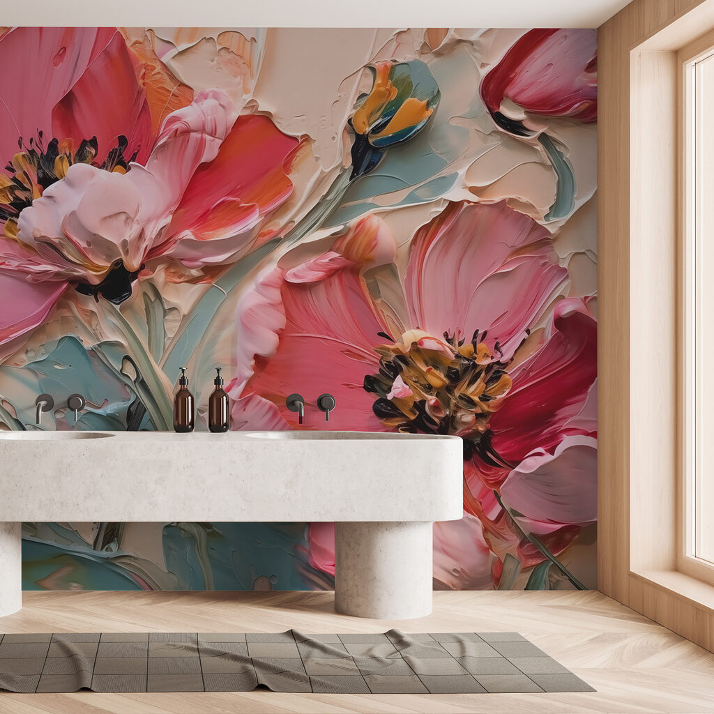 Painting of flowers on a canvas Painting of flowers on a canvas