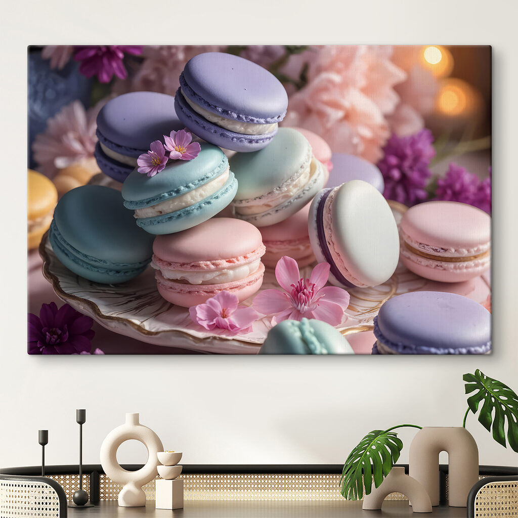Plate of colorful macaroons