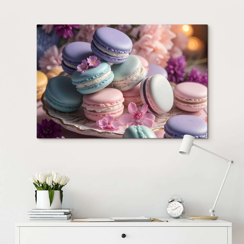 Plate of colorful macaroons