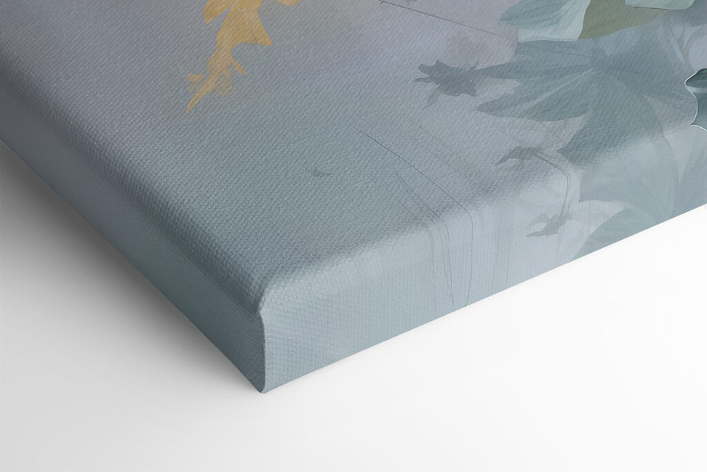 Painting of white flowers and green leaves