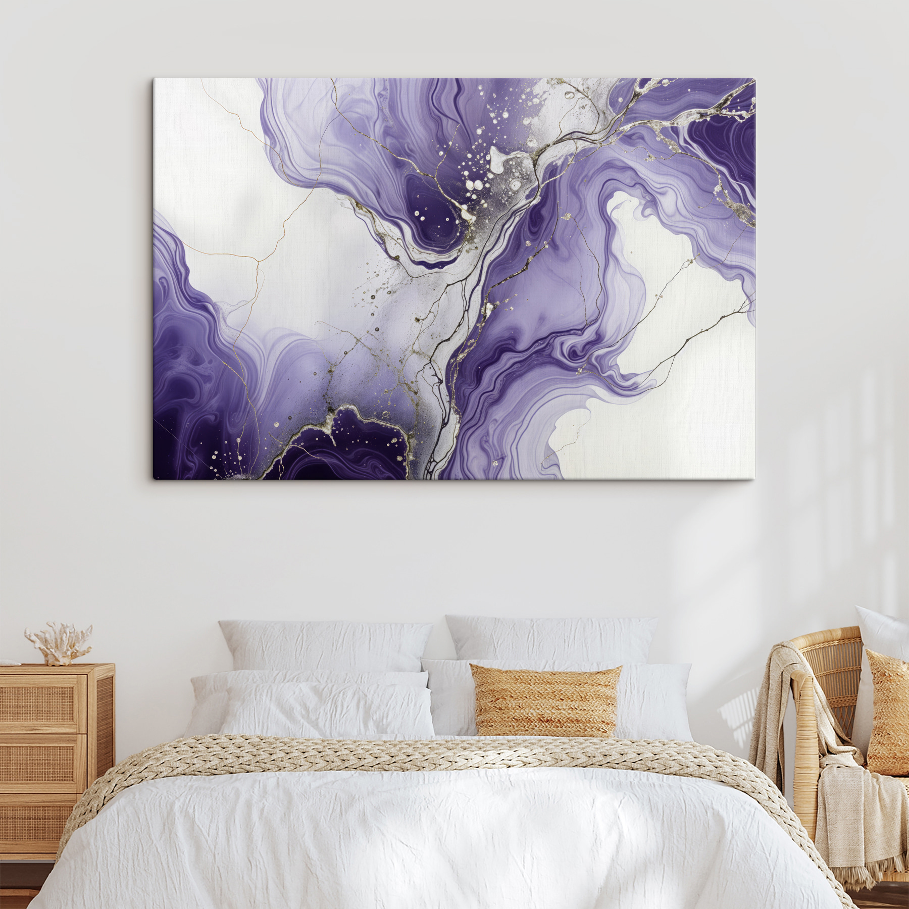 Lavender swirls with metallic veins Lavender swirls with metallic veins