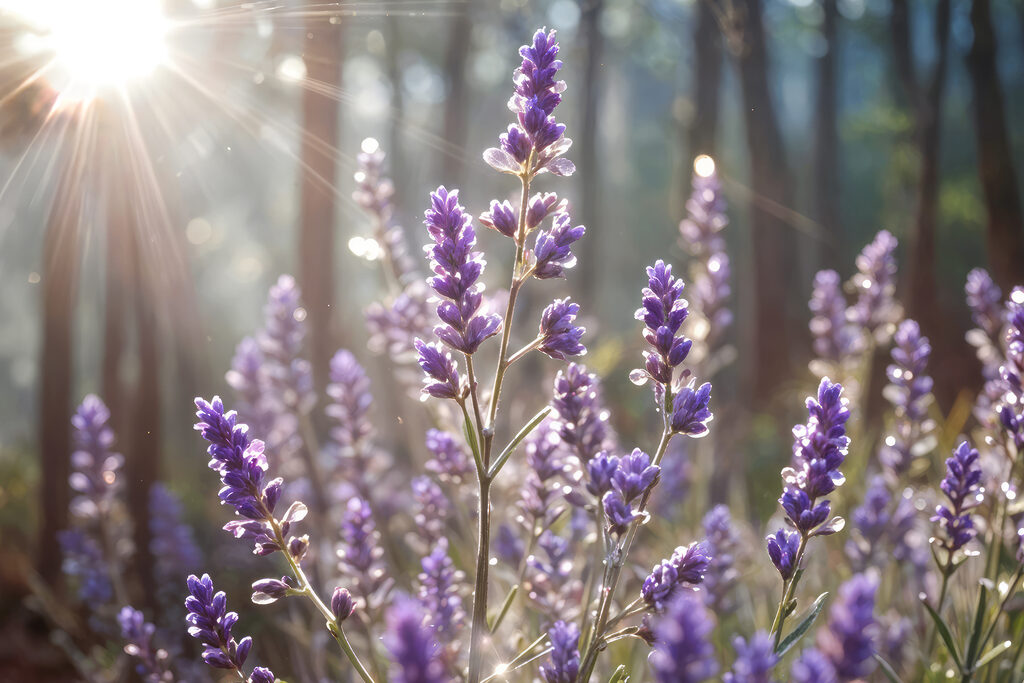 Close up of purple flowers