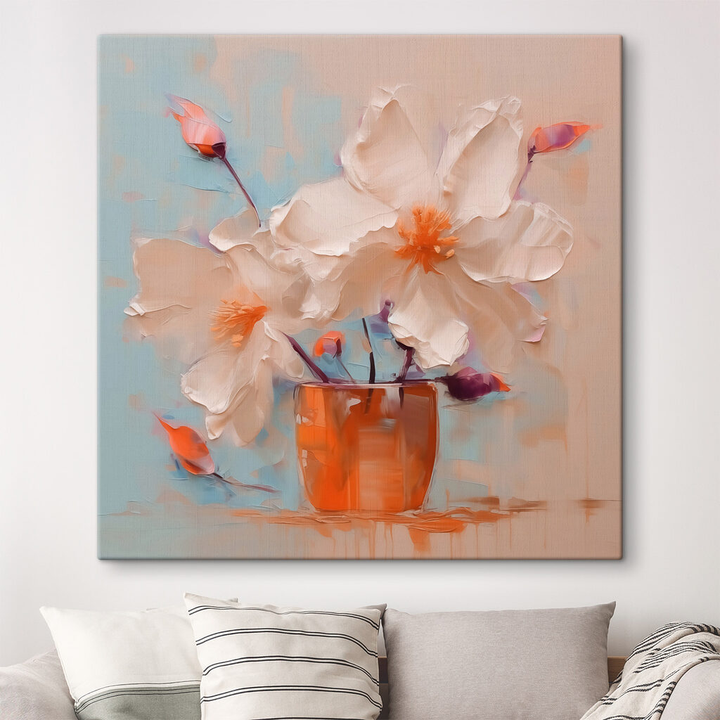 Painting of flowers in a vase