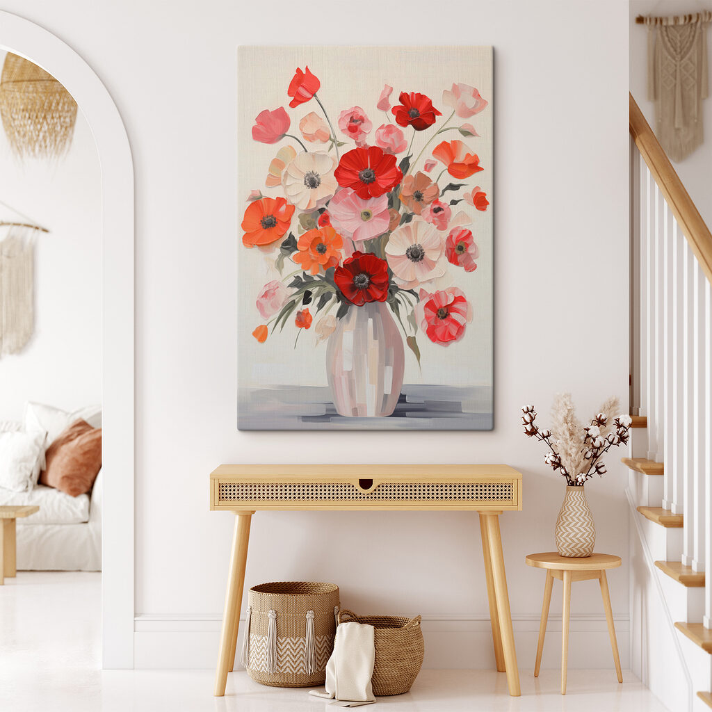 Painting of flowers in a vase