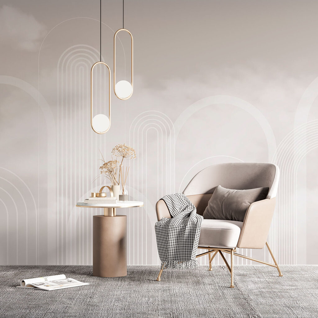 White lines on a gray background