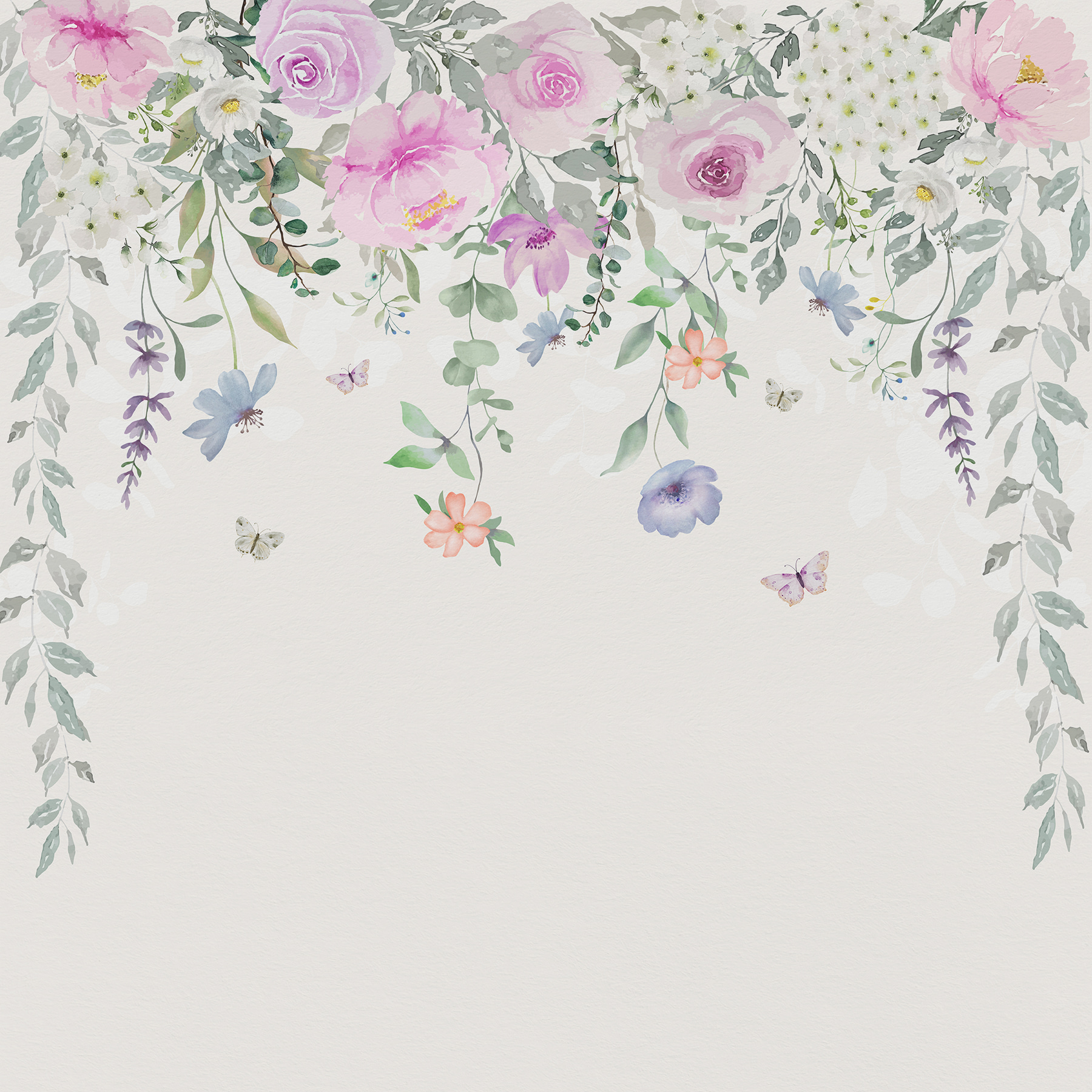 Painting of flowers and butterflies Painting of flowers and butterflies