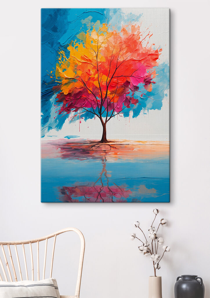 Painting of a colorful tree Painting of a colorful tree