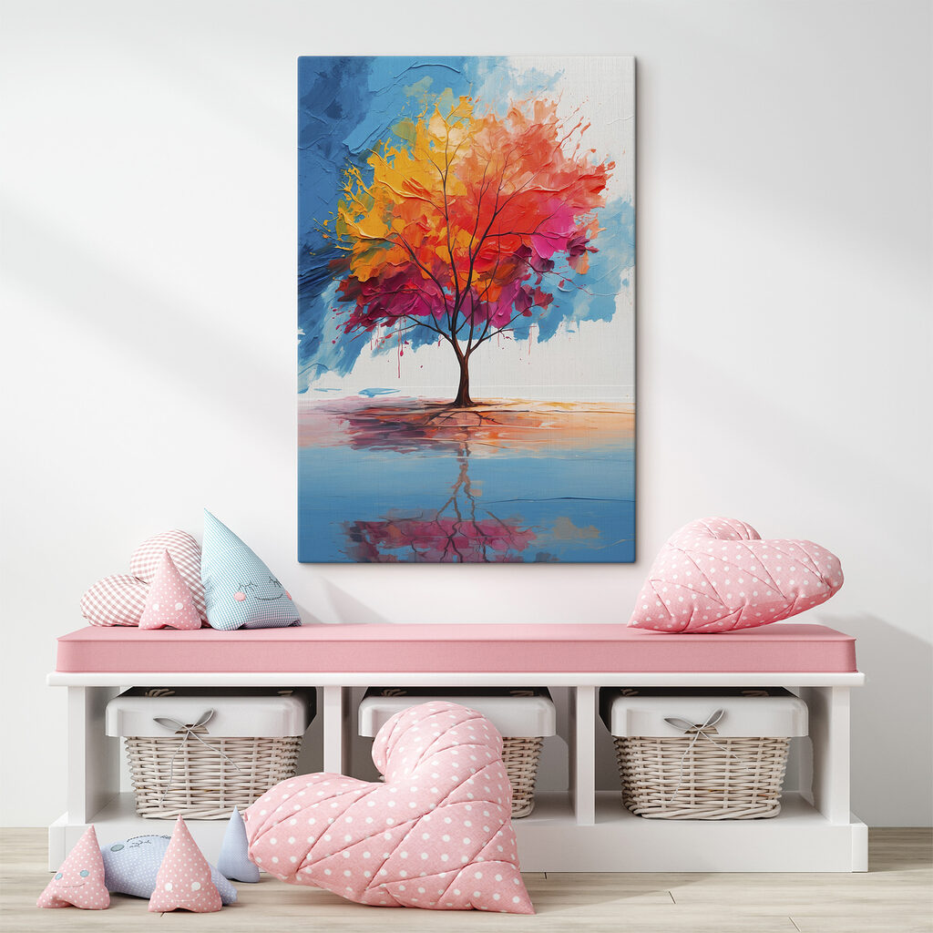Painting of a colorful tree Painting of a colorful tree