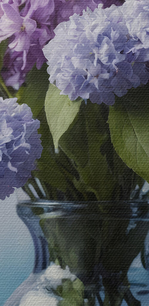 Vase with purple flowers Vase with purple flowers
