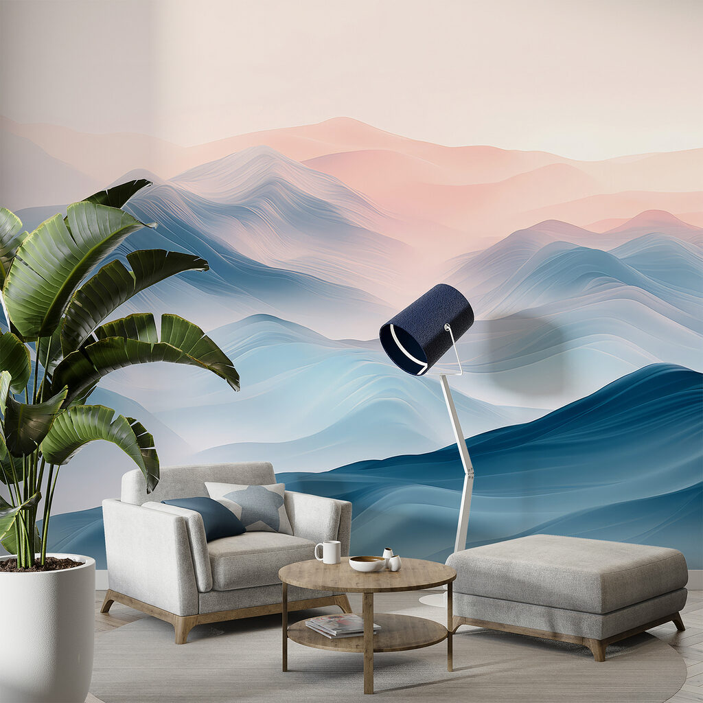 Landscape of mountains with fog Landscape of mountains with fog