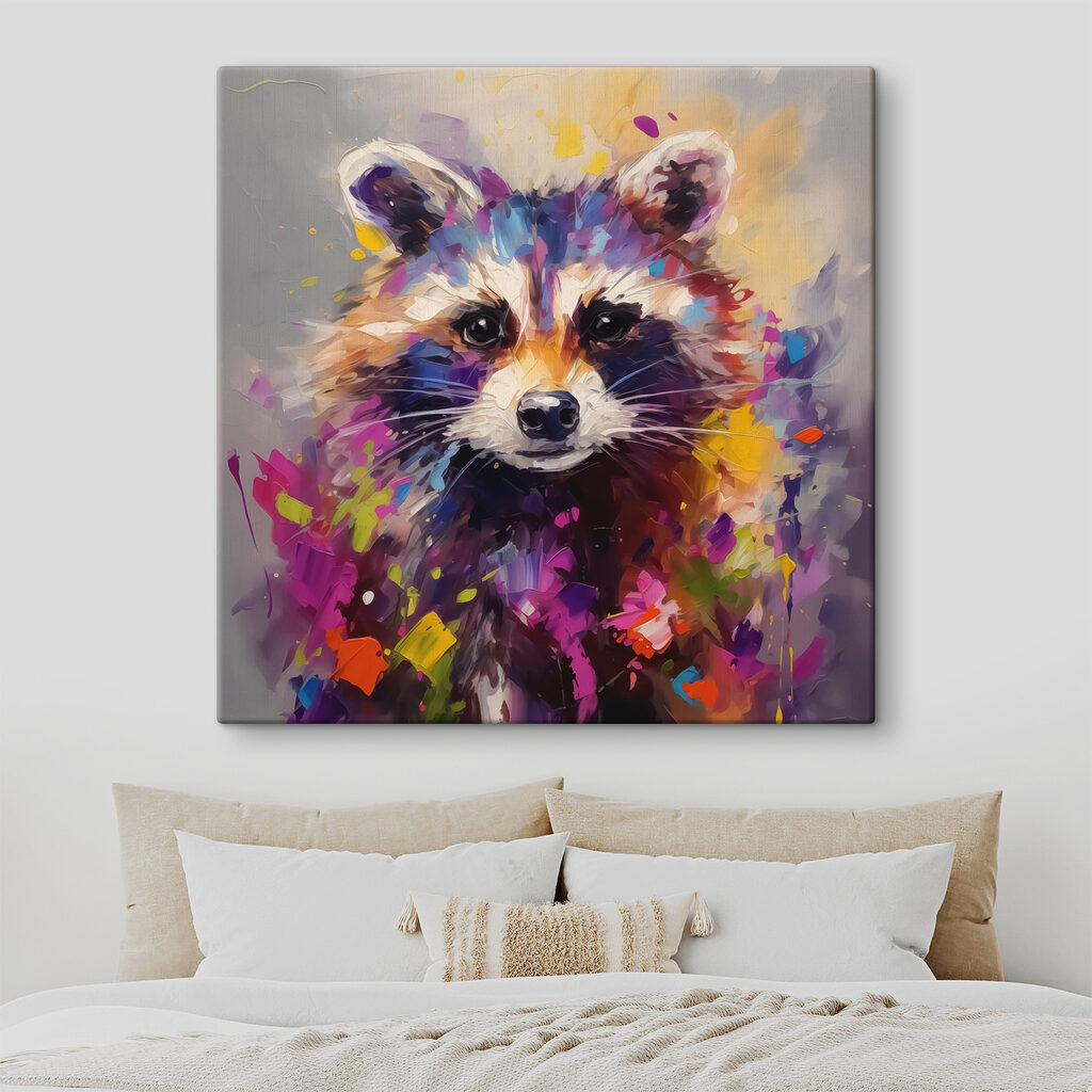 Painting of a raccoon