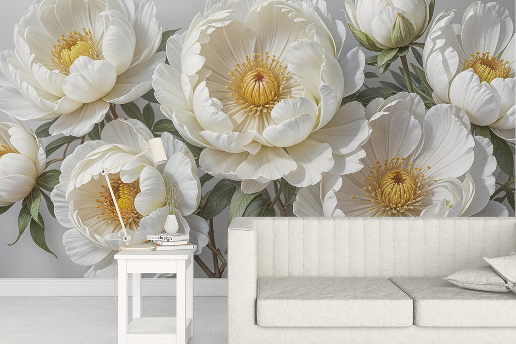 Group of white flowers Group of white flowers