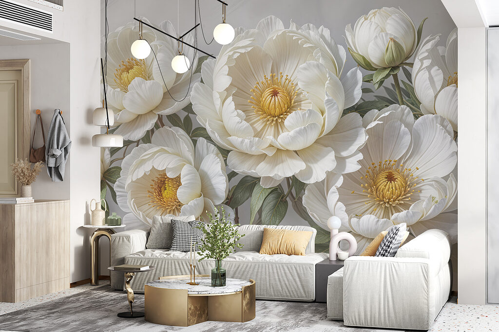 Group of white flowers Group of white flowers