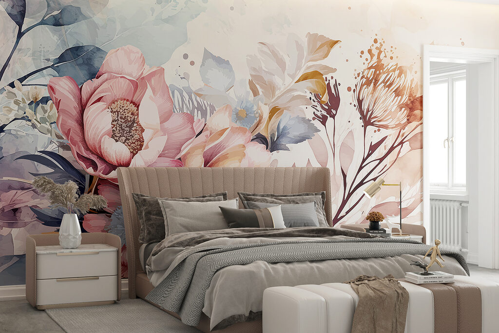 Painting of flowers and leaves Painting of flowers and leaves