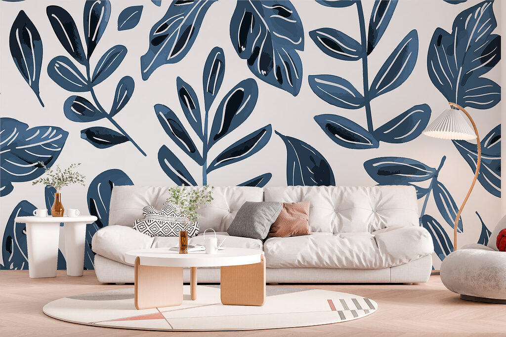 Pattern of blue leaves Pattern of blue leaves