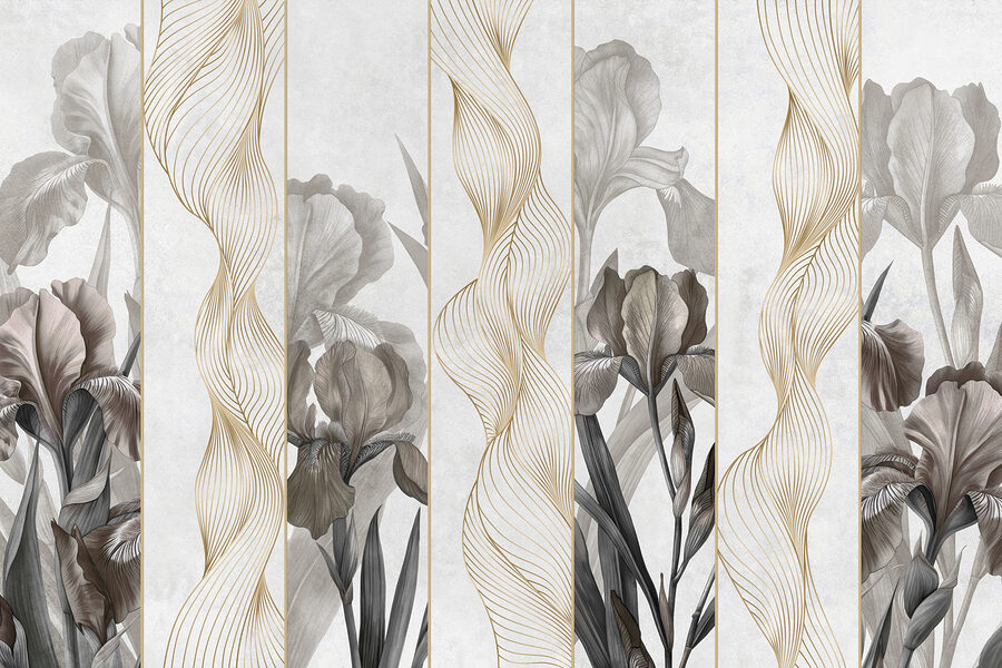 Elegáns hullámok és virágos design Elegáns hullámok és virágos design
