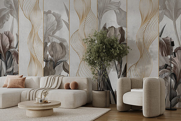 Elegáns hullámok és virágos design Elegáns hullámok és virágos design