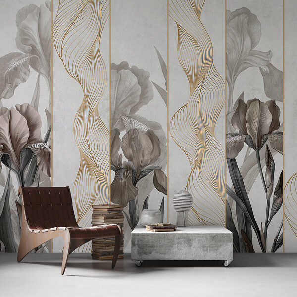 Elegáns hullámok és virágos design Elegáns hullámok és virágos design