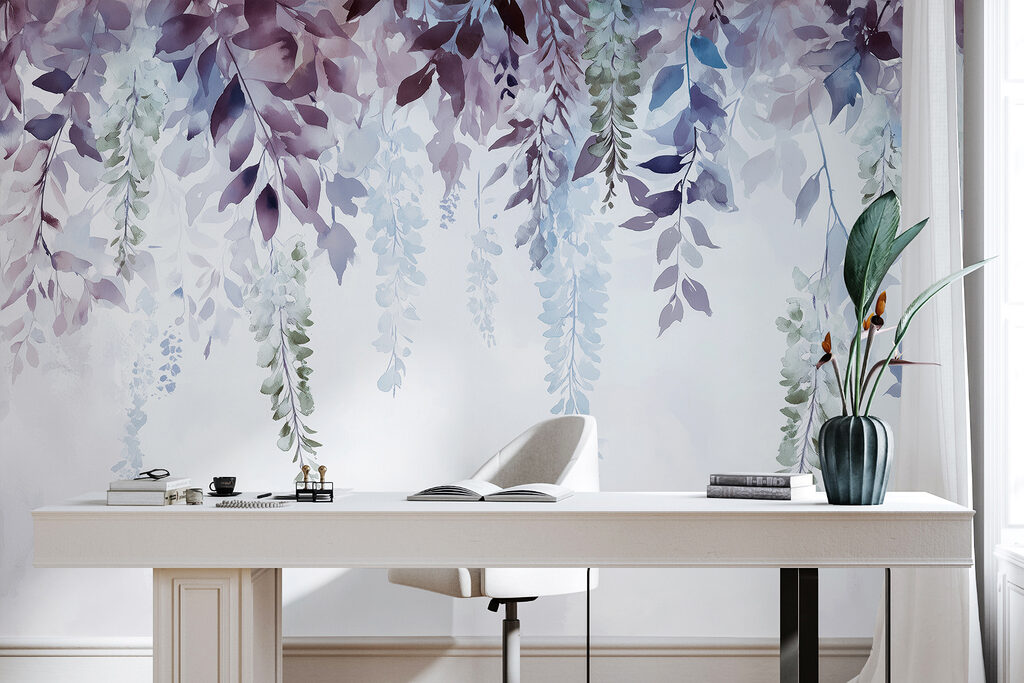 Painting of leaves and flowers