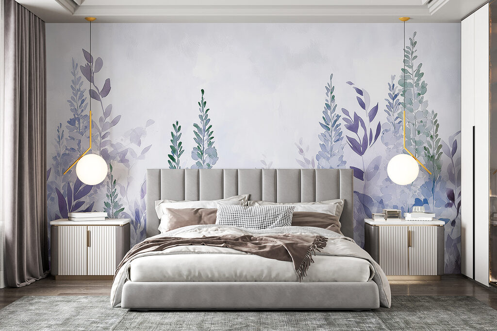 Painting of plants with leaves