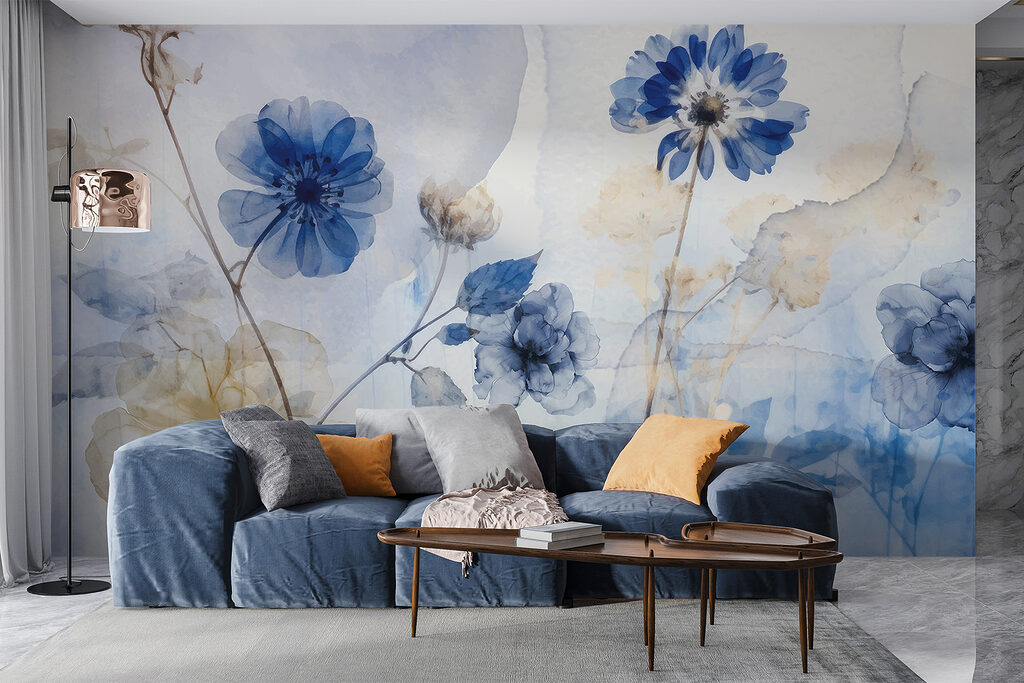 Blue and white flowers