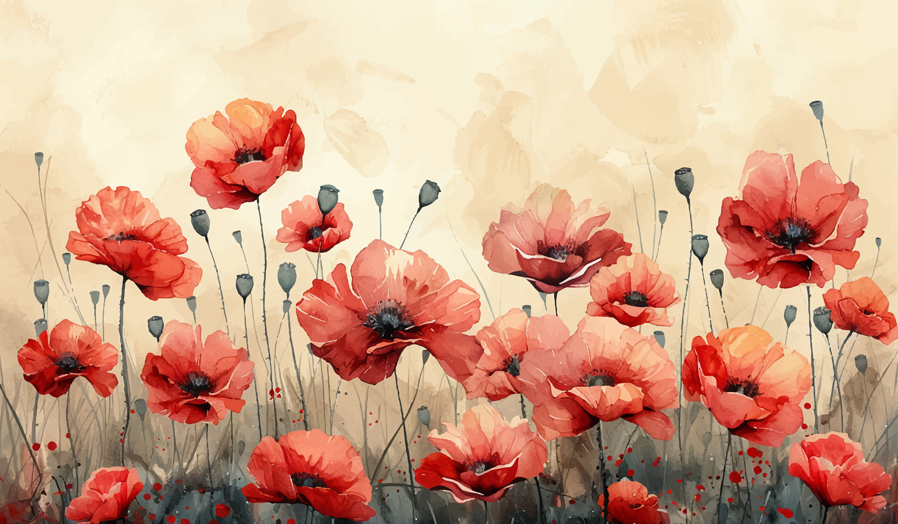 Painting of red flowers