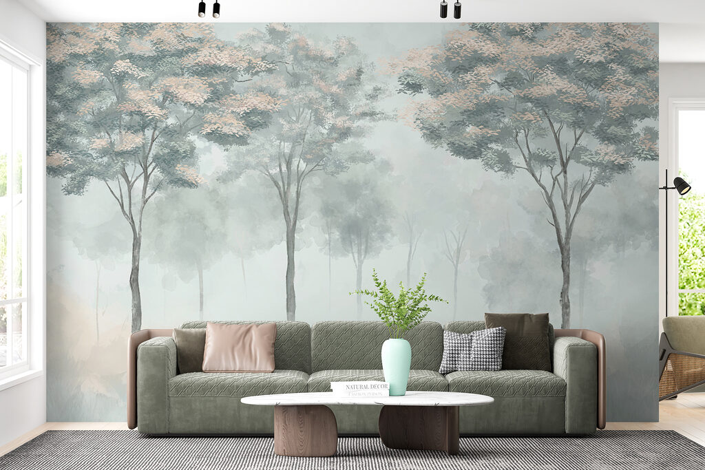 Group of trees in fog