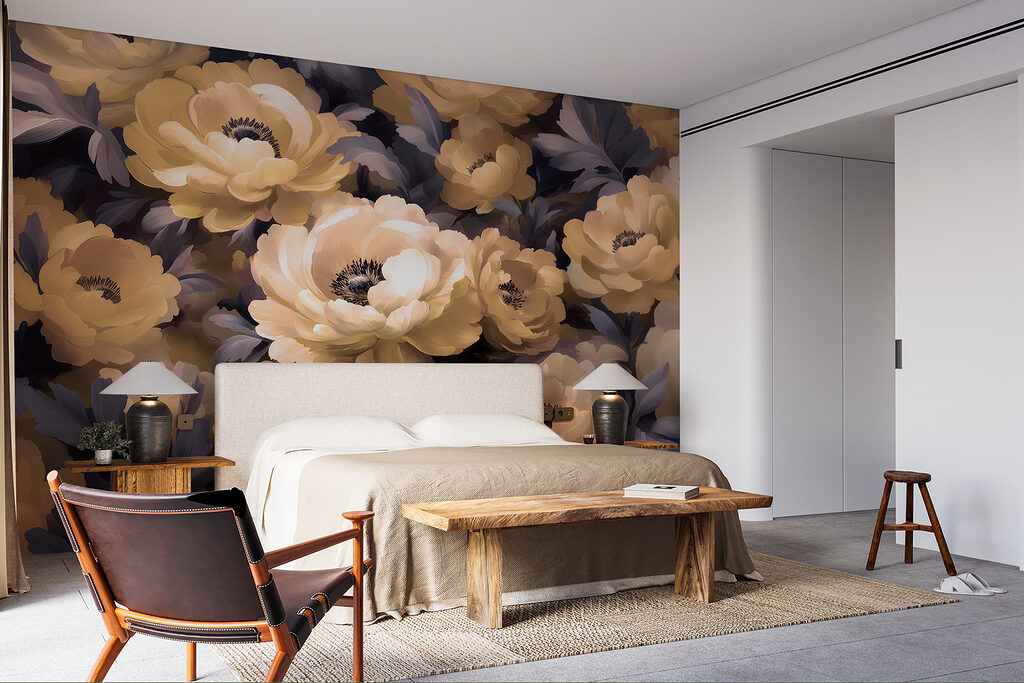 Group of flowers with leaves