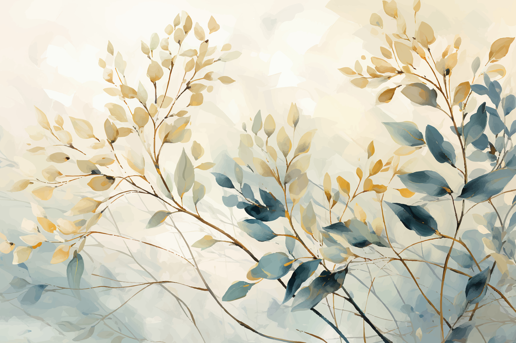 Painting of leaves and branches