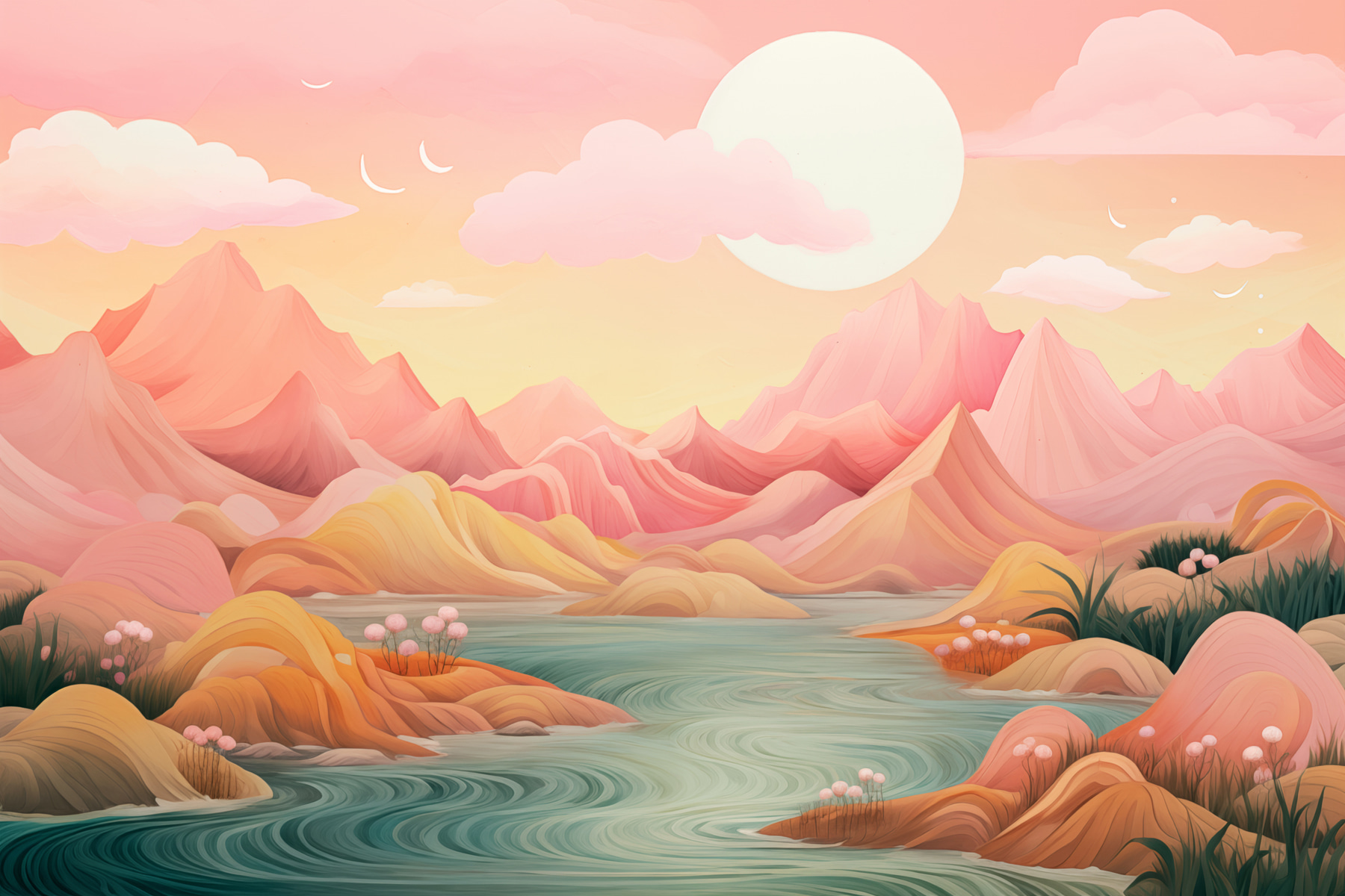 River running through a valley River running through a valley