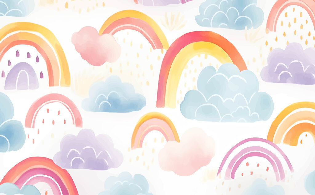 Pattern of rainbows and clouds Pattern of rainbows and clouds