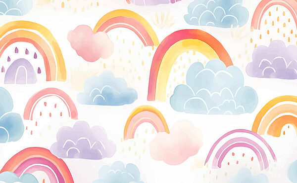 Pattern of rainbows and clouds Pattern of rainbows and clouds