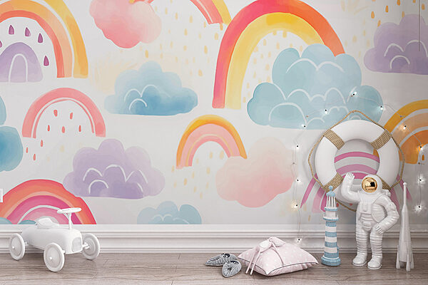 Fotótapéta Fotótapéta Szivárványok és felhők mintázata (Cikkszám: w01137)