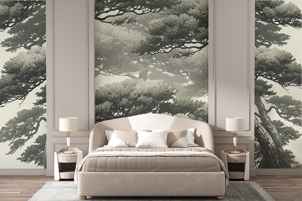Group of trees with many branches