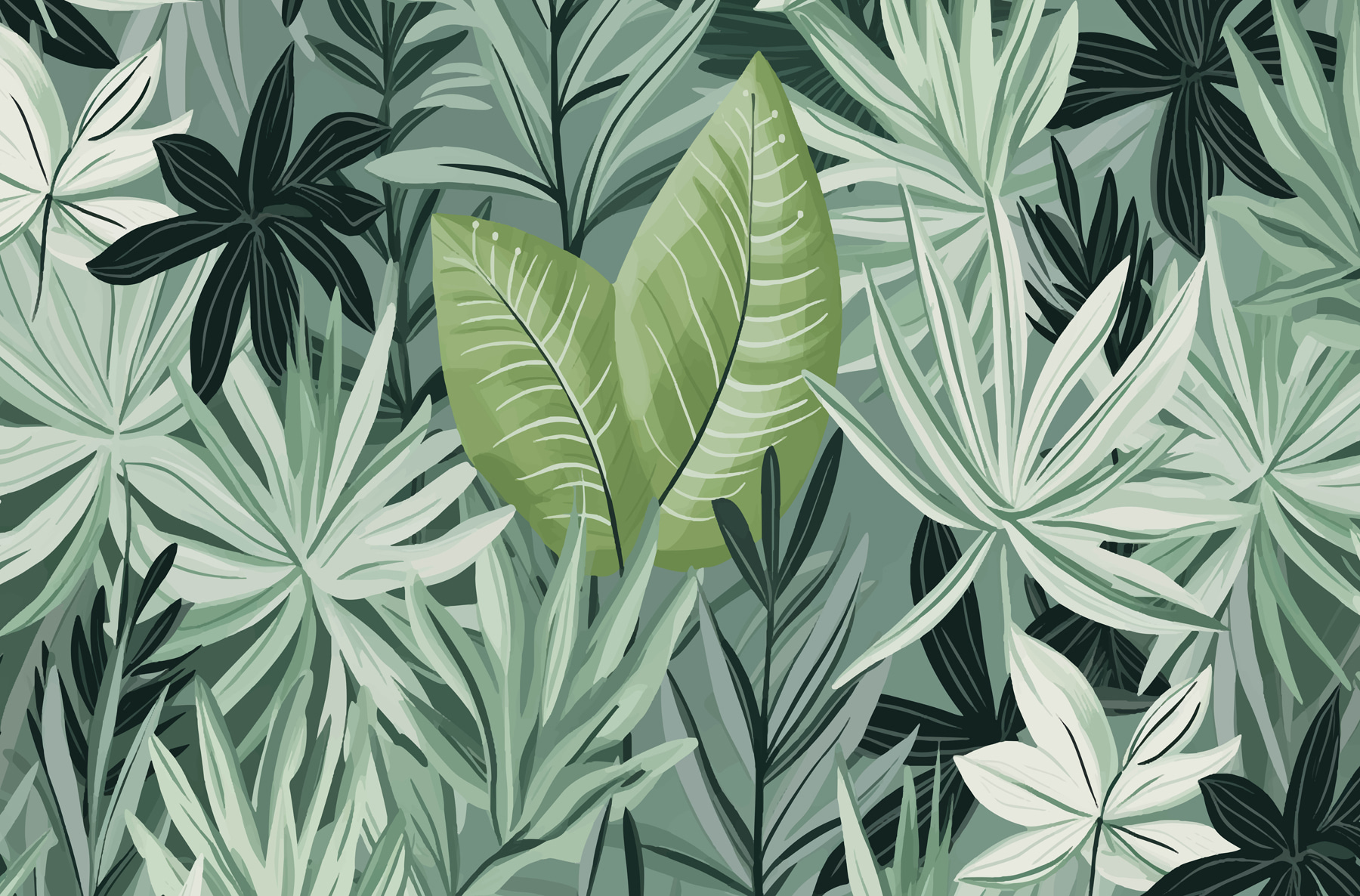 Green leaves and plants