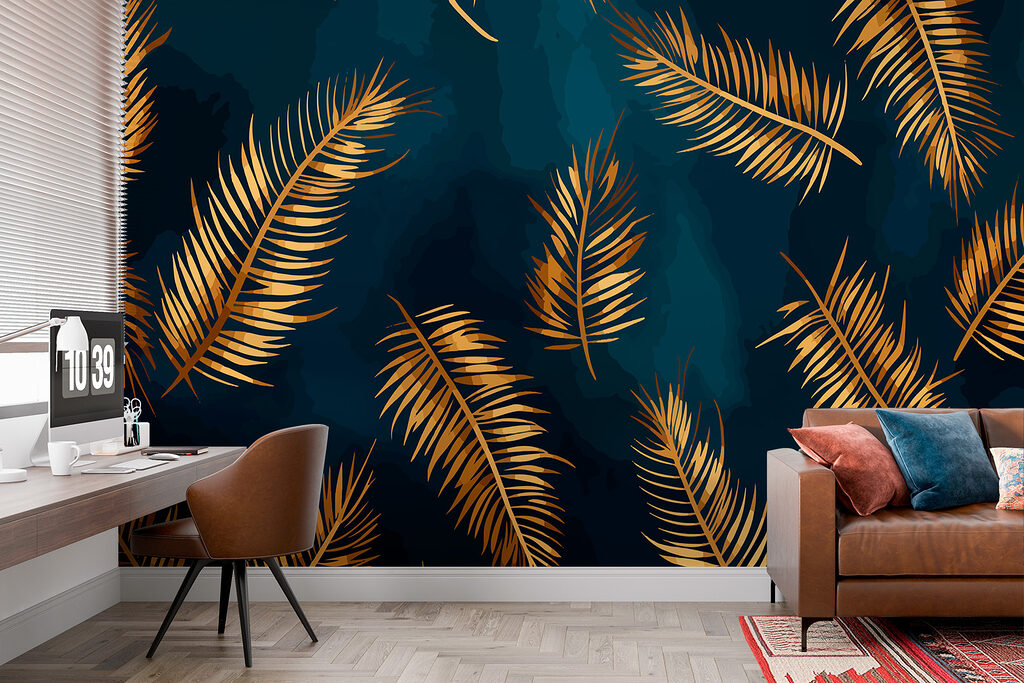 Bronze leaves against dark elegance Bronze leaves against dark elegance