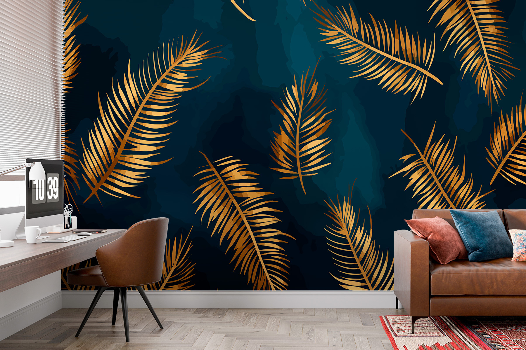 Bronze leaves against dark elegance Bronze leaves against dark elegance